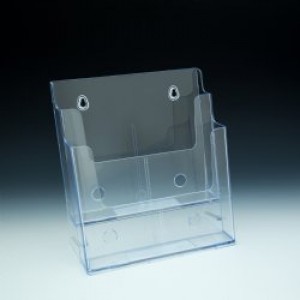 2 Tier Acrylic Countertop and Wall Mount Brochure Holder for 8.5x11 Literature